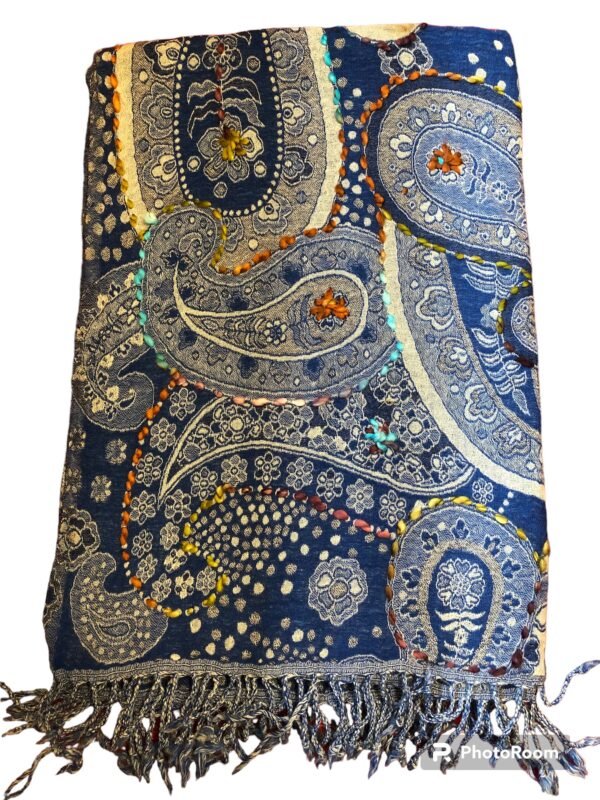 Boiled Wool Hand Embroidered Scarf