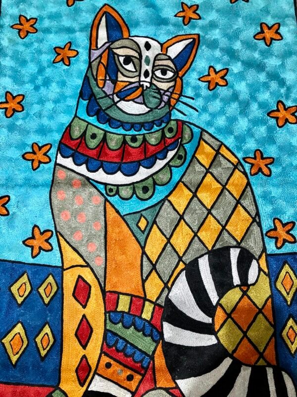 Artist Inspired Handmade Crewel Wall Hanging - Image 2