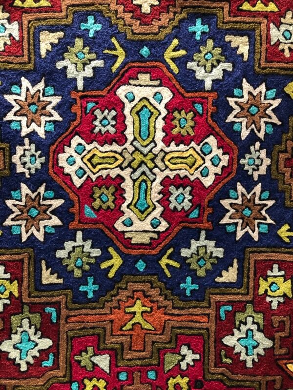 Cultural Heritage: Handmade Geometric Embroidery Rug - Image 3
