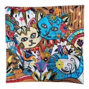 “Miró’s Garden Whimsy” – Handmade Cushion Cover