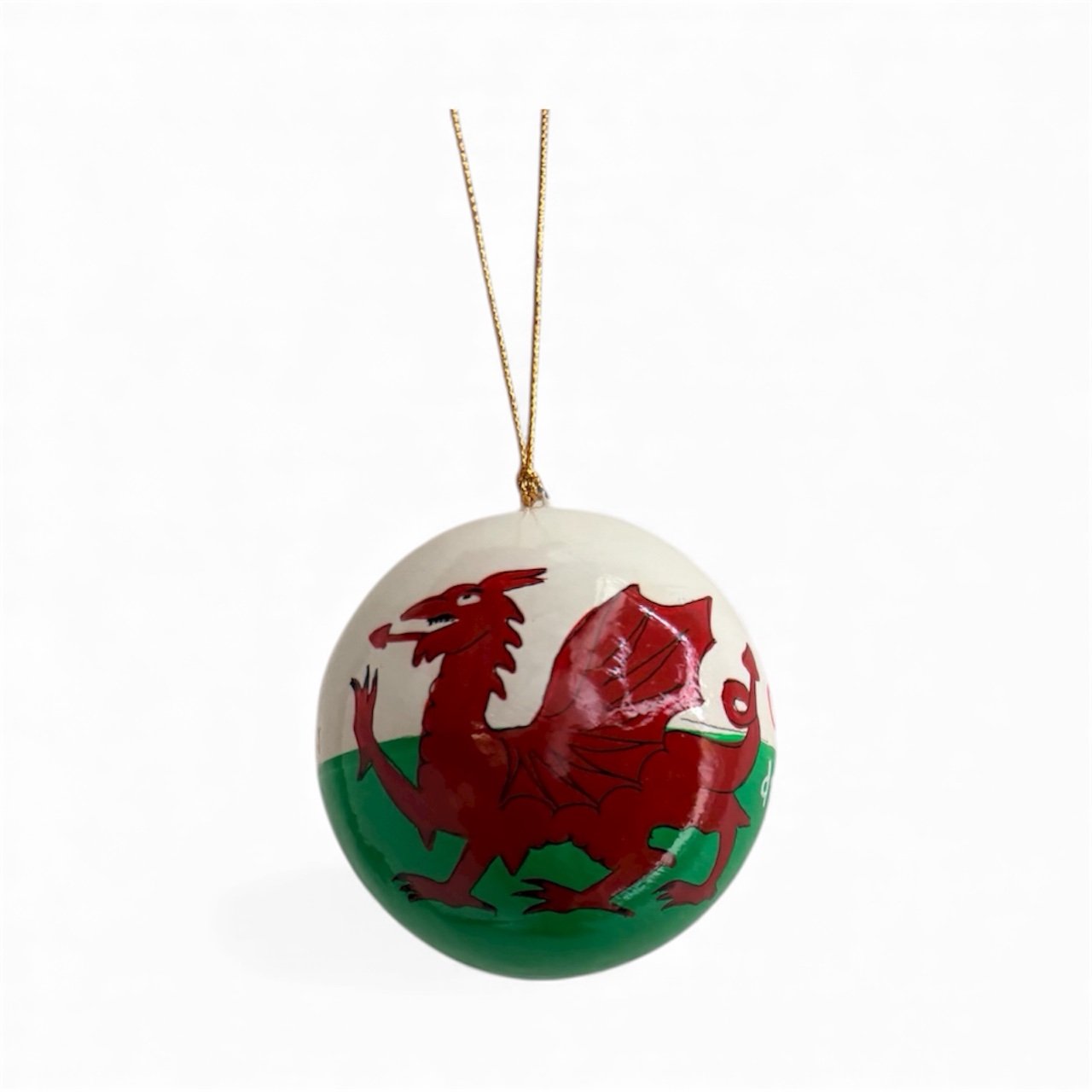 Welsh Dragon - Papier Mache Sustainable Christmas Tree Bauble - Image 4