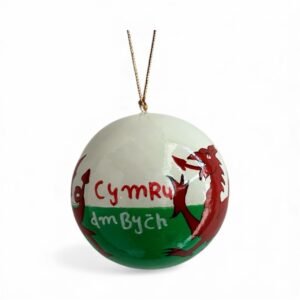 Welsh Dragon - Papier Mache Sustainable Christmas Tree Bauble