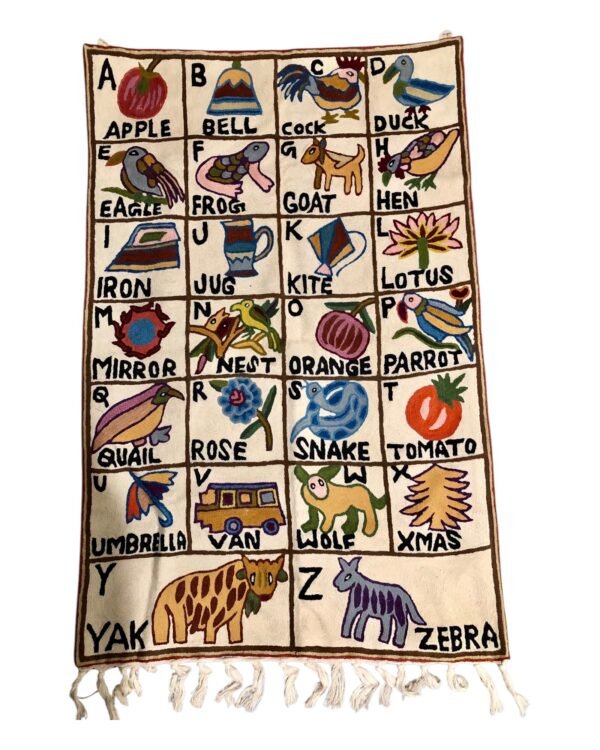 Handmade Crewel - ABC Wall Hanging