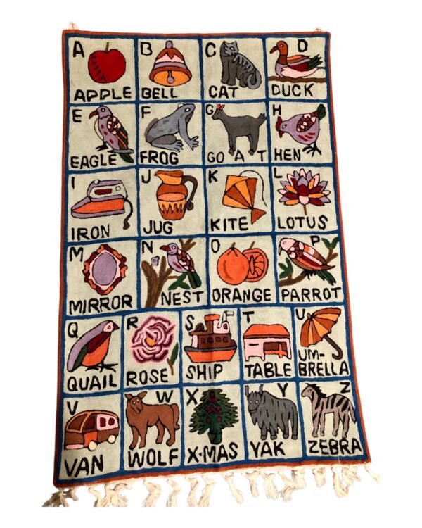 Handmade Crewel - ABC Wall Hanging