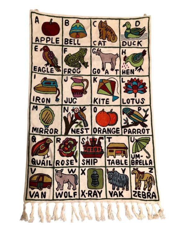 Handmade Crewel - ABC Wall Hanging