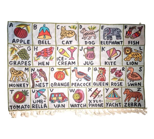 Handmade alphabet Crewel - ABC Wall Hanging tapestry | Landscape