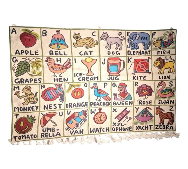 Handmade alphabet Crewel - ABC Wall Hanging tapestry | Landscape