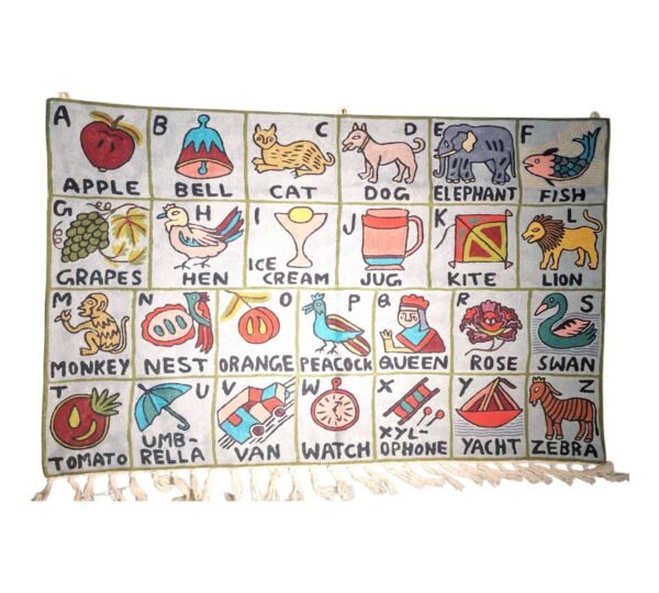 Handmade alphabet Crewel - ABC Wall Hanging tapestry | Landscape