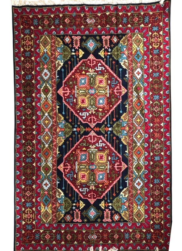 Verdant Echoes – Hand-Embroidered Kashmiri Crewel Rug - Image 2