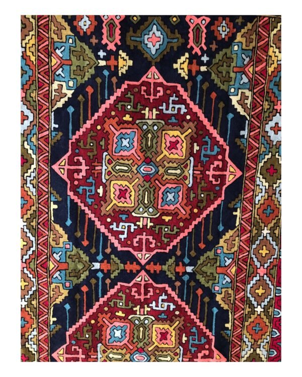 Verdant Echoes – Hand-Embroidered Kashmiri Crewel Rug - Image 3