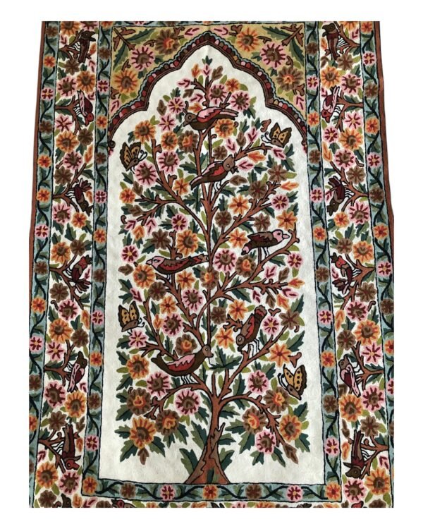 Tree of Whimsy – Handmade Kashmiri Crewel Rug - Image 2