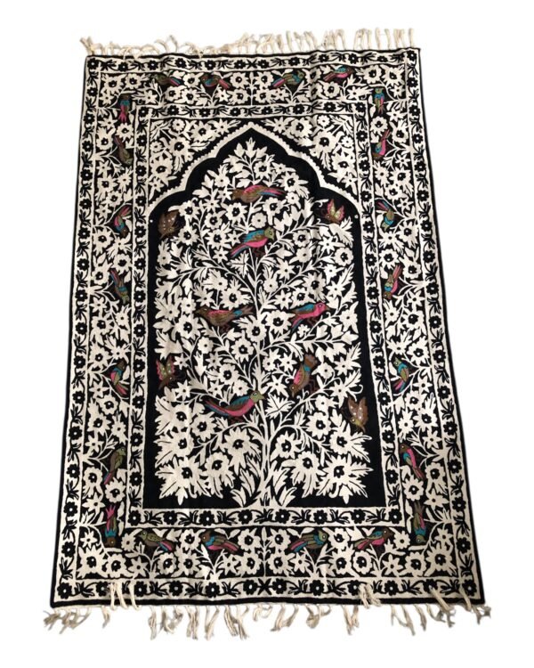 Songbirds in Bloom – Handmade Kashmiri Crewel Wool Rug - Image 2