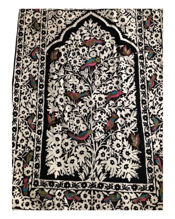 Songbirds in Bloom – Handmade Kashmiri Crewel Wool Rug - Image 3