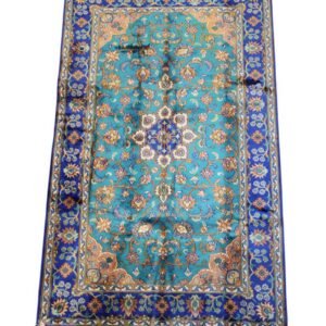 “Turquoise Garden of Isfahan: A Kashmiri Silk Reverie”