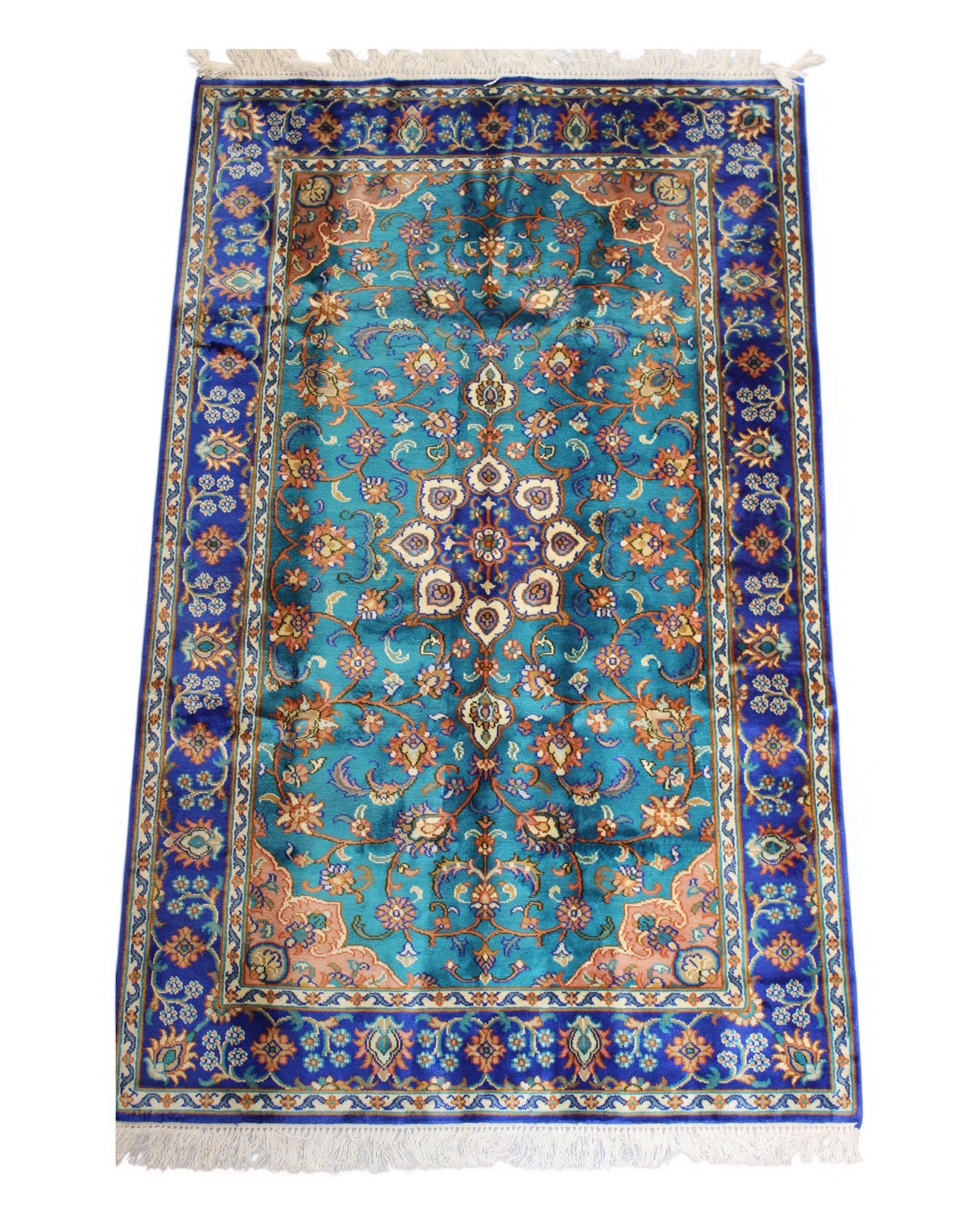 “Turquoise Garden of Isfahan: A Kashmiri Silk Reverie” - Image 3