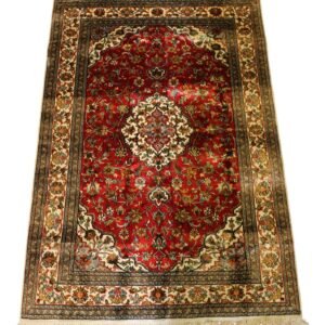 “The Crimson Herati: A Kashmiri Ode to Persian Grace”