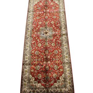 “The Garden of Rustam” – Kashmiri Silk Runner (2.5ft x 7ft)