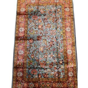 “Whispers of Wisteria” – Hand-Knotted Silk on Cotton Rug (2.5ft x 4ft)