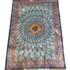 Celestial Bloom – Semi-Handmade Persian Silk Rug (6ft x 4ft / 183cm x 122cm)