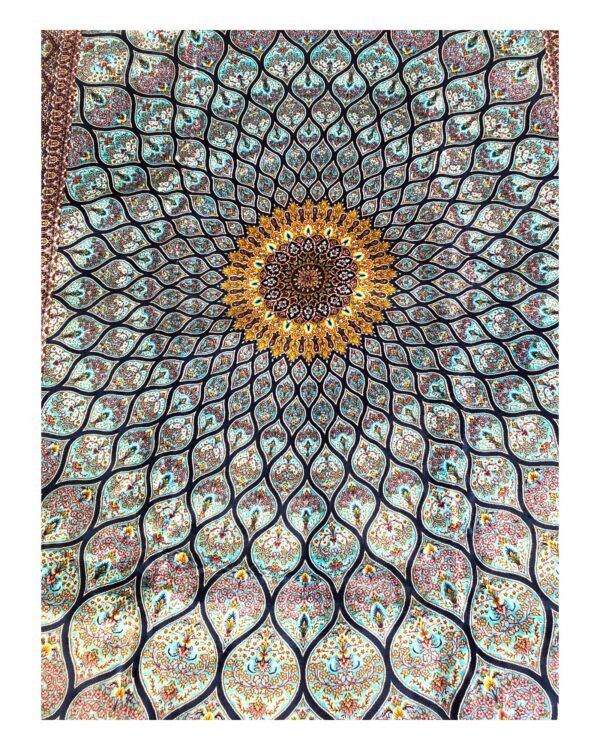 Celestial Bloom – Semi-Handmade Persian Silk Rug (6ft x 4ft / 183cm x 122cm) - Image 2