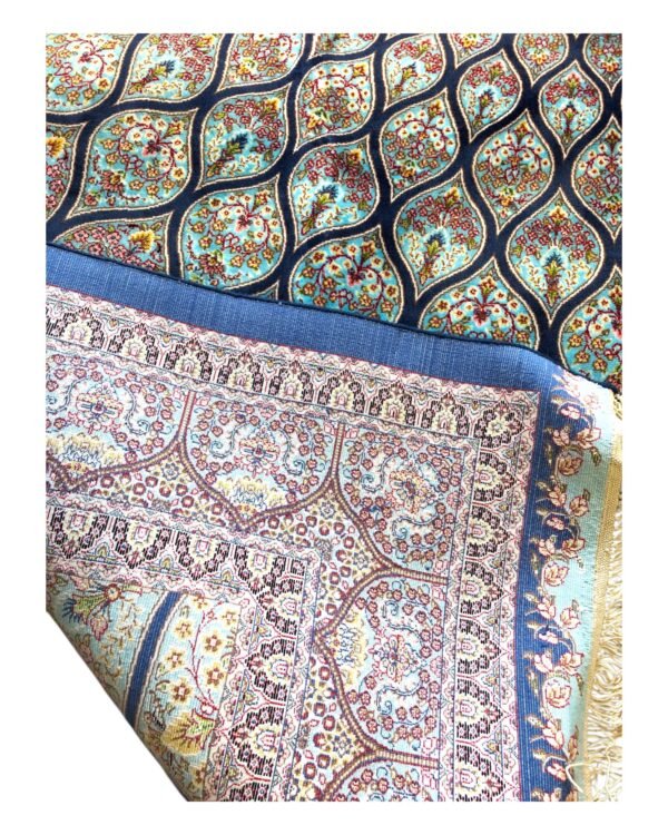 Celestial Bloom – Semi-Handmade Persian Silk Rug (6ft x 4ft / 183cm x 122cm) - Image 4