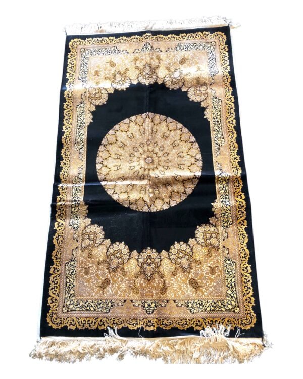 Midnight Majesty – Semi-Handmade Persian Silk Rug (5ft x 3ft / 152cm x 91cm)