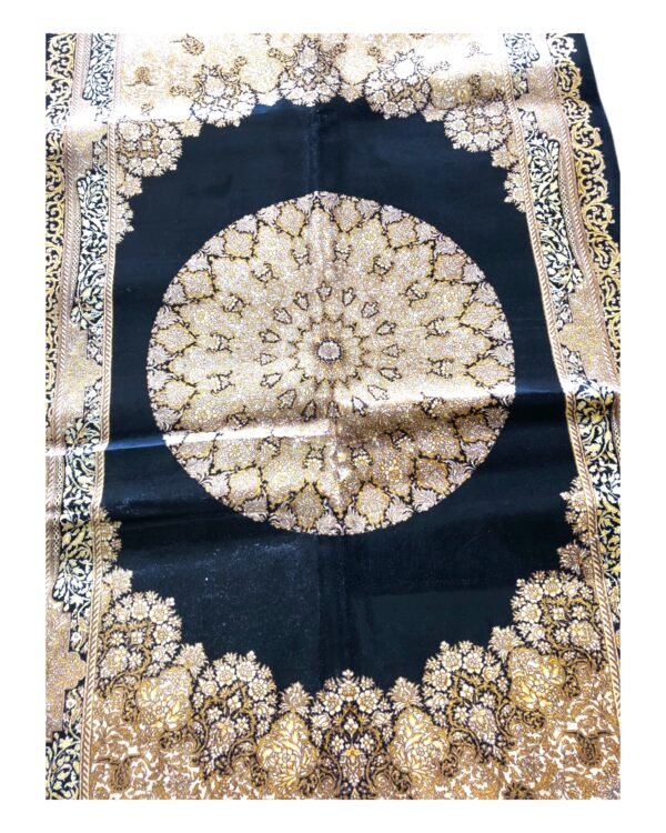 Midnight Majesty – Semi-Handmade Persian Silk Rug (5ft x 3ft / 152cm x 91cm) - Image 2