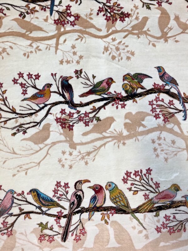 Songbirds in Bloom – Persian Silk Rug (2ft x 3ft / 61cm x 91cm) - Image 2