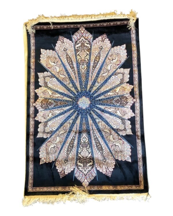 Starlit Petals – Persian Silk Rug (2ft x 3ft / 61cm x 91cm)