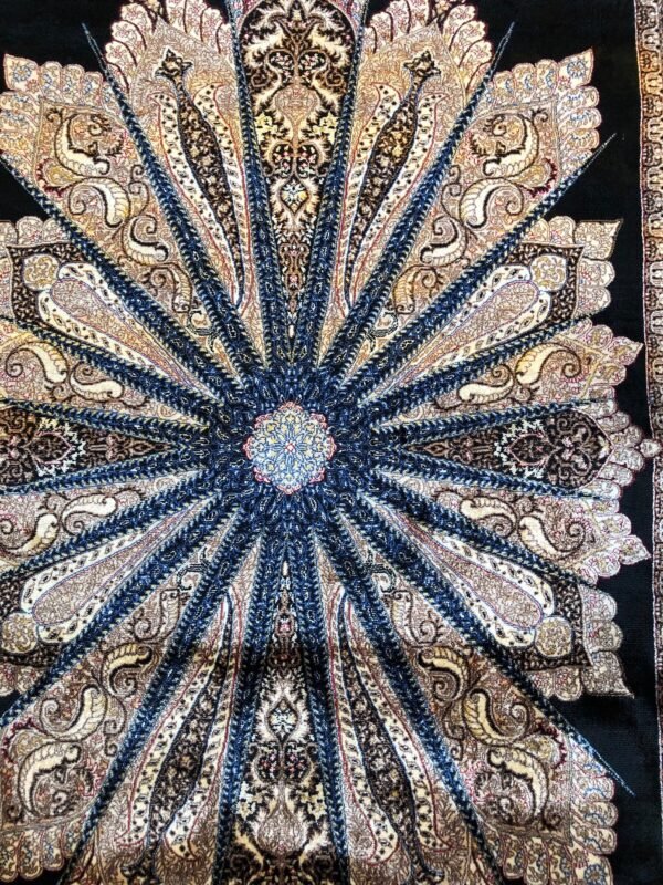 Starlit Petals – Persian Silk Rug (2ft x 3ft / 61cm x 91cm) - Image 2