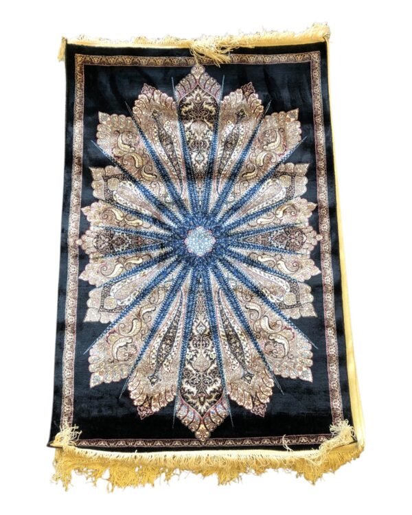 Starlit Petals – Persian Silk Rug (2ft x 3ft / 61cm x 91cm) - Image 3
