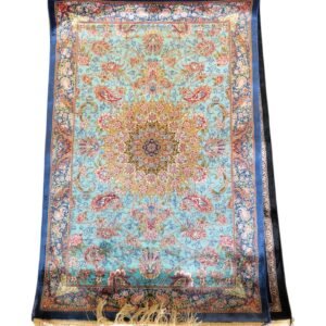 Whispers of Spring – Persian Silk Rug (2ft x 3ft / 61cm x 91cm)