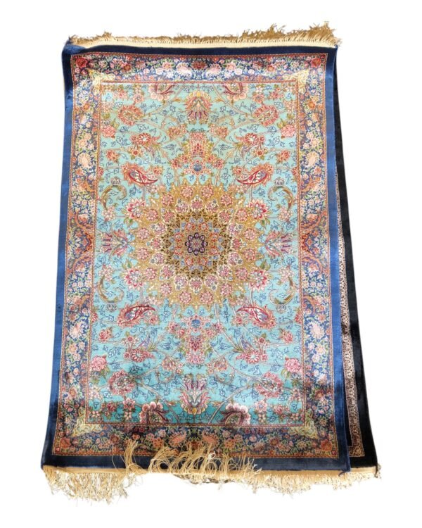 Whispers of Spring – Persian Silk Rug (2ft x 3ft / 61cm x 91cm)