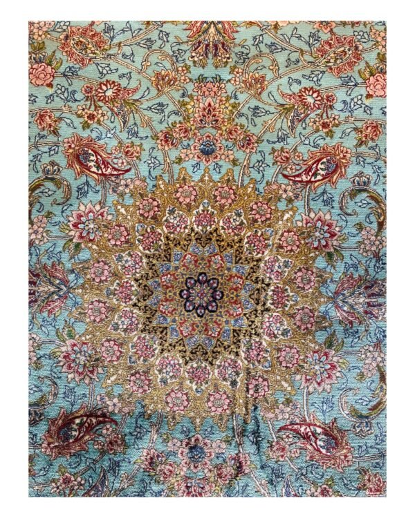 Whispers of Spring – Persian Silk Rug (2ft x 3ft / 61cm x 91cm) - Image 2