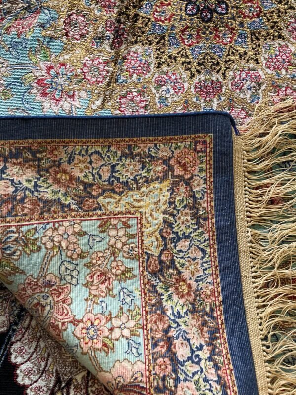 Whispers of Spring – Persian Silk Rug (2ft x 3ft / 61cm x 91cm) - Image 4