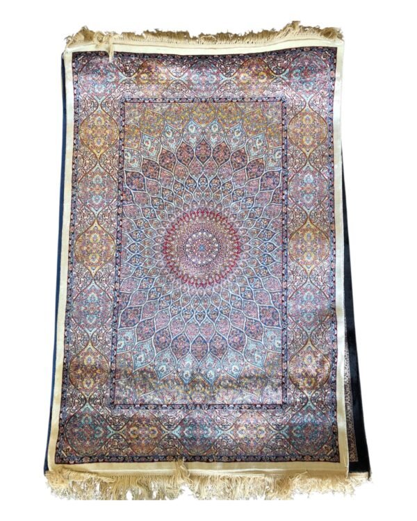 Kaleidoscope of Kerman – Persian Silk Rug (2ft x 3ft / 61cm x 91cm) - Image 3