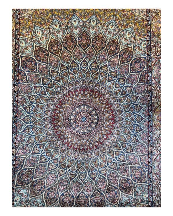 Kaleidoscope of Kerman – Persian Silk Rug (2ft x 3ft / 61cm x 91cm) - Image 2