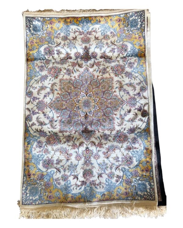 Celestial Bloom – Persian Silk Rug (2ft x 3ft / 61cm x 91cm)