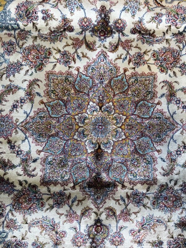 Celestial Bloom – Persian Silk Rug (2ft x 3ft / 61cm x 91cm) - Image 2