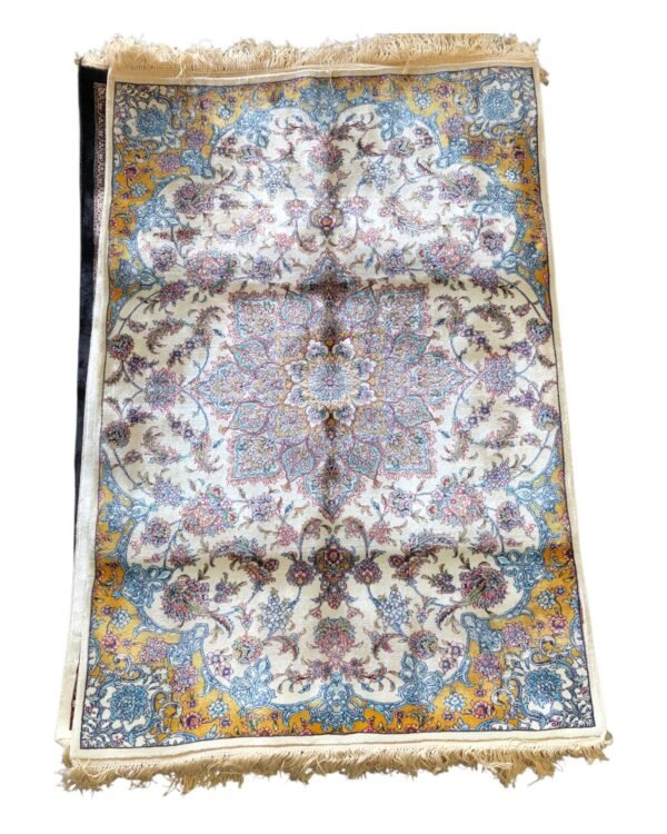 Celestial Bloom – Persian Silk Rug (2ft x 3ft / 61cm x 91cm) - Image 3