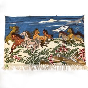 “Valley of Seven Winds” – Hand Embroidered Chain Stitch Wall Hanging / Rug