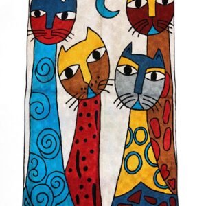 Whimsy in Thread – Hand Embroidered Chain Stitch Wall Hanging / Rug (3ft x 2ft)