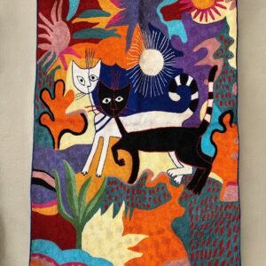 Twin Spirits in Bloom – Inspired by Klee’s Cat and Bird (1928) (3ft x 2ft)