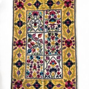 Artist-Inspired Hand Embroidered Chain Stitch Wall Hanging / Rug (3ft x 2ft)