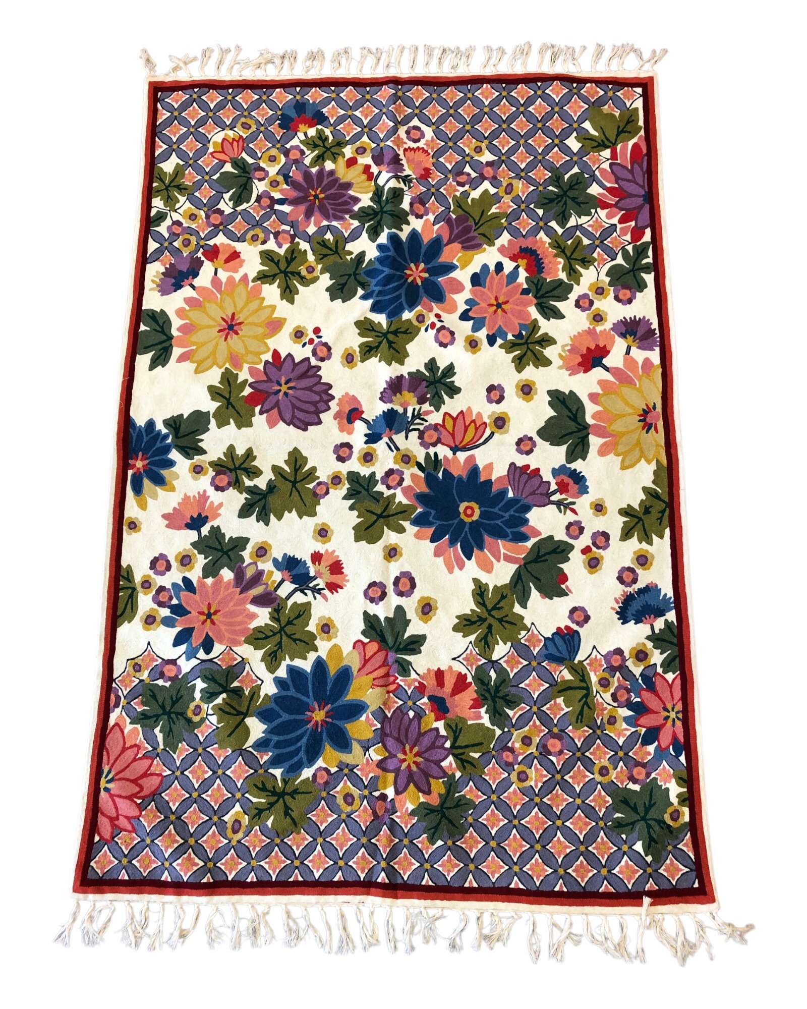 Garden of Threads: Artisan Chain Stitch Tapestry 6ft X 4ft