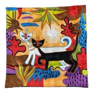 “Sunlit Companions” – Rosina-Inspired Handmade Cushion Cover “