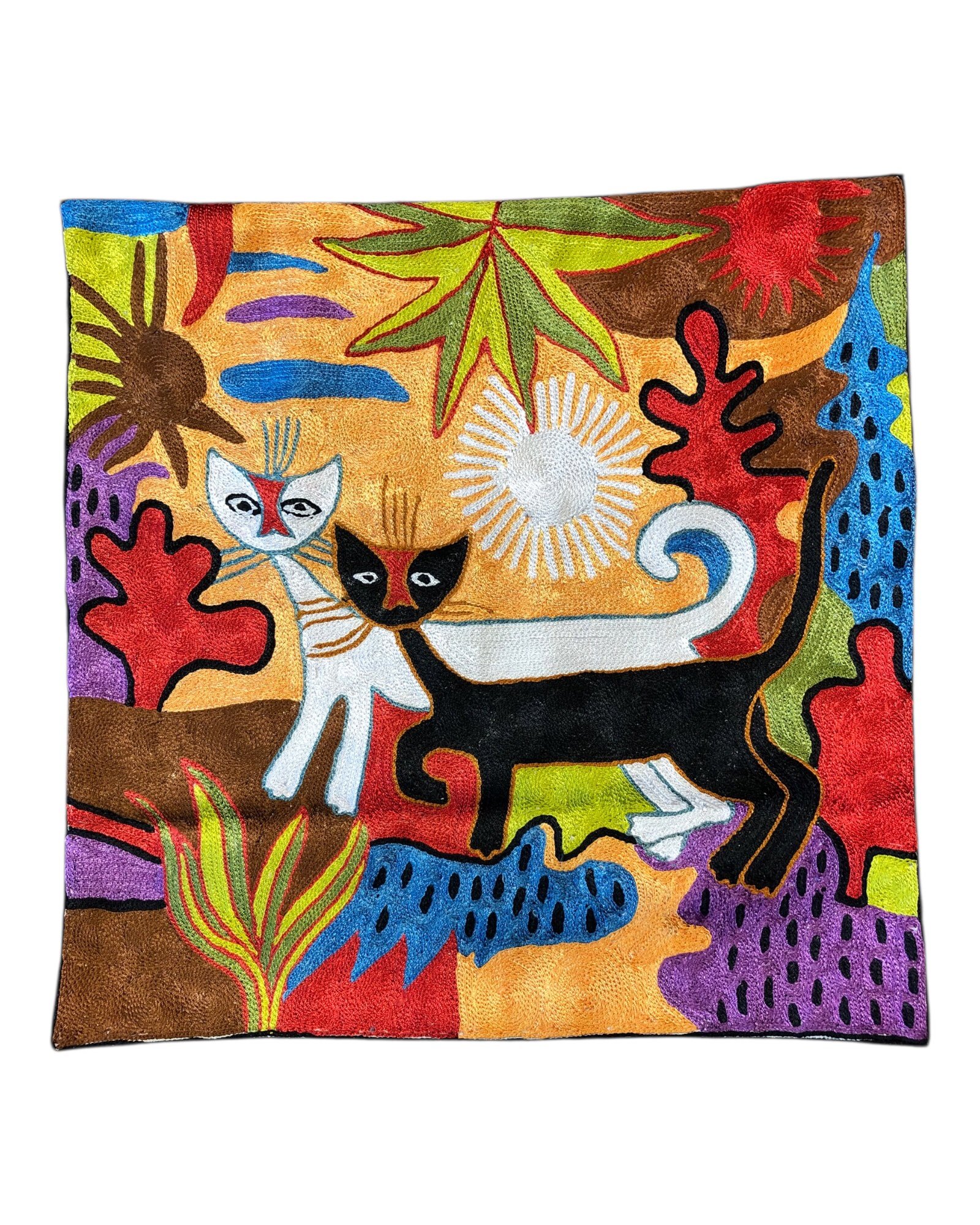 “Sunlit Companions” – Rosina-Inspired Handmade Cushion Cover “