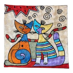 “Spiral Serenade” – Rosina-Inspired Handmade Cushion Cover (18x18”)