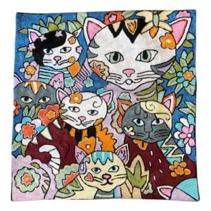 Mystic Whiskers” – Laurel Burch-Inspired Handmade Cushion Cover