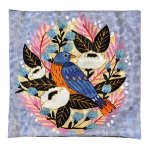 “Rosina’s Garden Song” – Handmade Kashmiri Cushion Cover Inspired by Wachtmeister